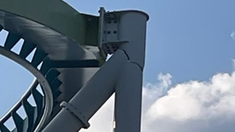 Roller coaster with crack in support pillar set to be investigated today at Carowinds in North Carolina