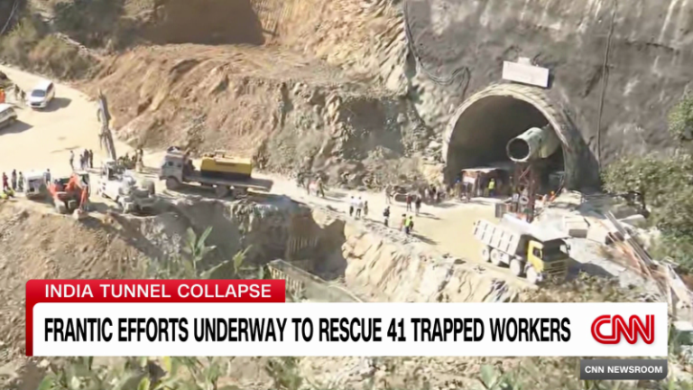 Rescuers successfully drill through to trapped men in Himalayan tunnel in breakthrough for perilous operation
