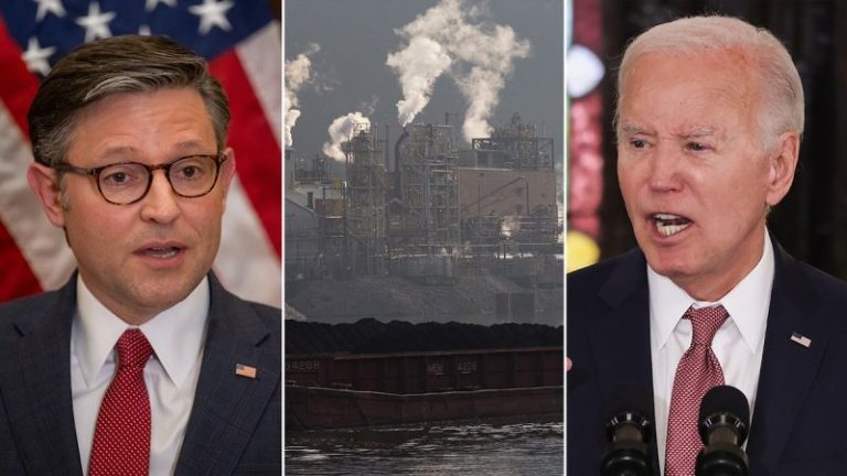 Climate groups urge Speaker Johnson to fight back on Biden’s ‘Green New Deal agenda’