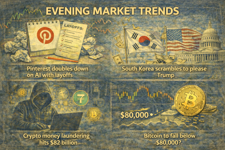 Evening digest: Bitcoin’s $80K test, Pinterest cuts jobs, Korea’s tariff scramble